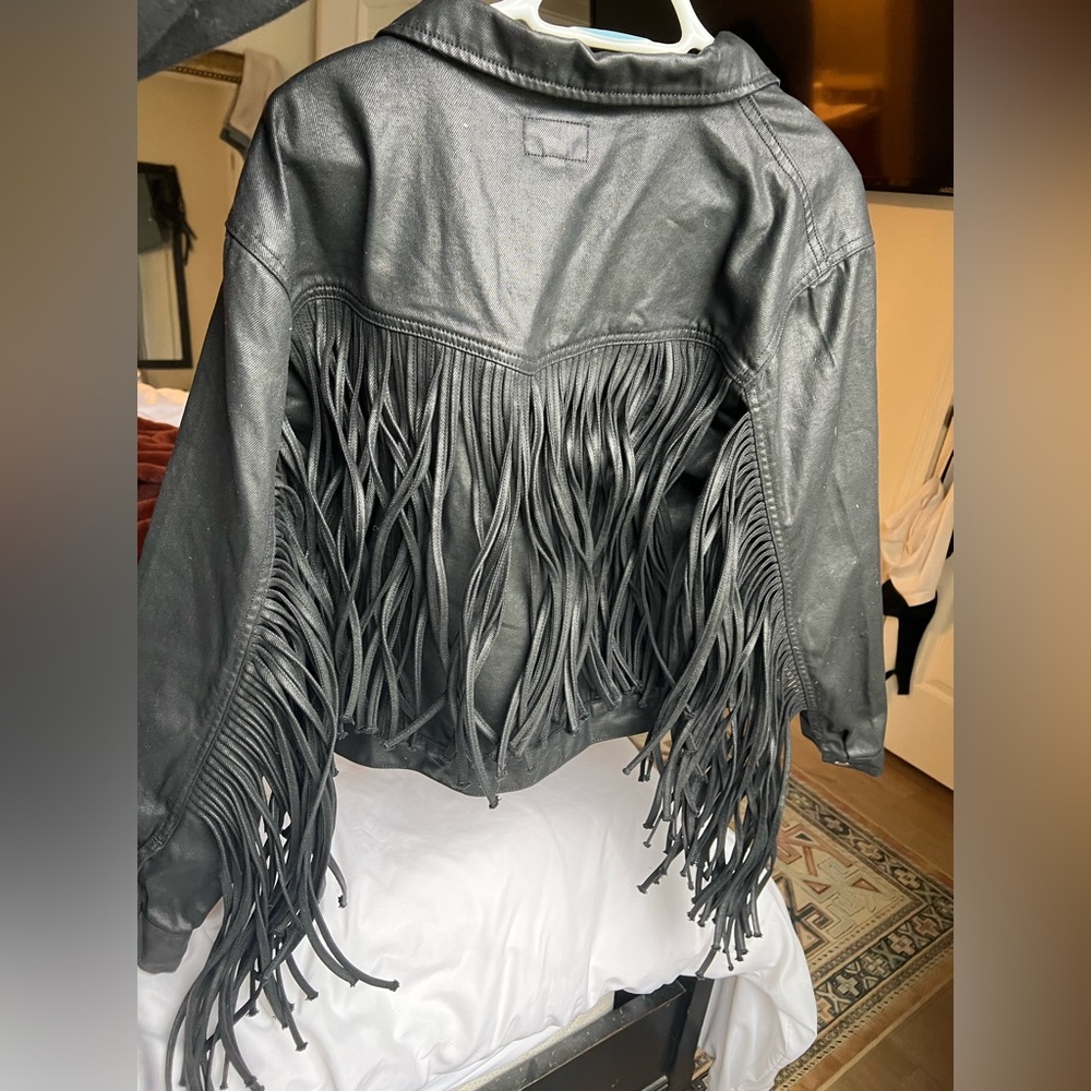 Fender X Wrangler Black Denim Fringe Jacket